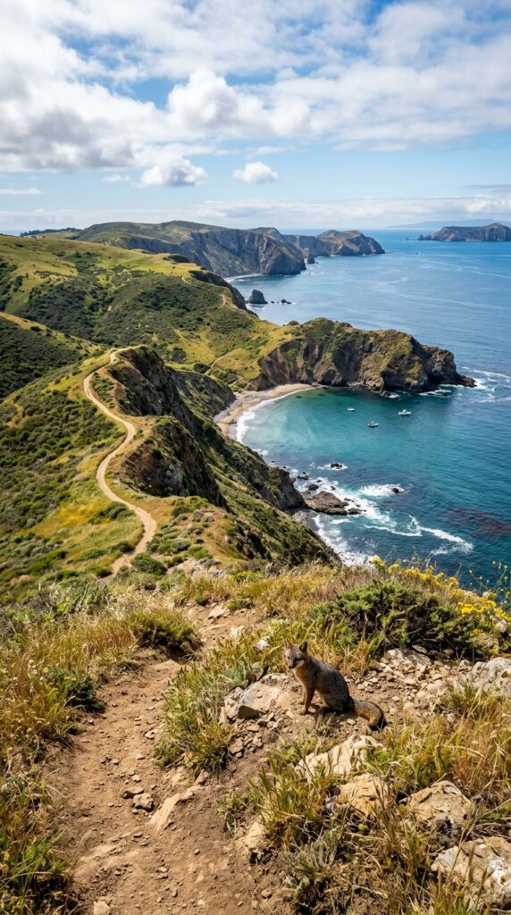 Grassy coastal bluffs of Santa Cruz Island